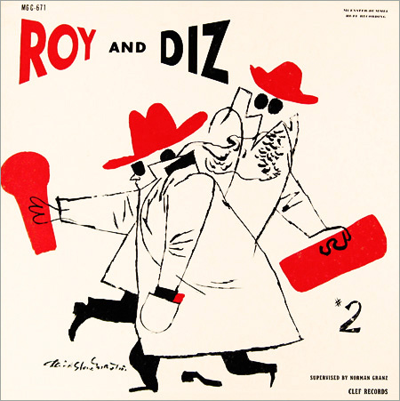Roy Eldridge and Dizzy Gillespie, Clef 671, David Stone Martin