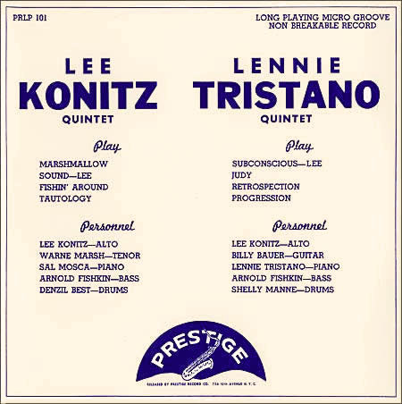 Tristano-Konitz, Prestige 101